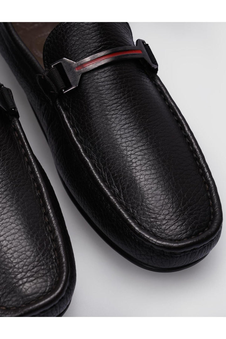 Cabani Shoes %100 Cuir Véritable Mocassins Pour Hommes Avec Détail Boucle Marron - Marron