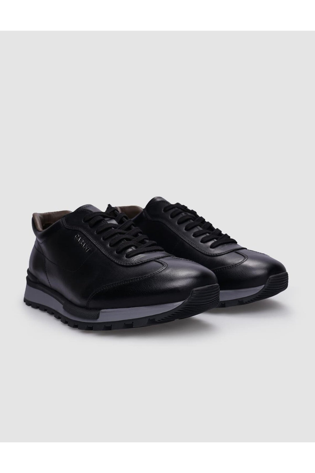 Cabani Shoes Lodi %100 Cuir Véritable Baskets Noires à Lacets pour Hommes - Noir
