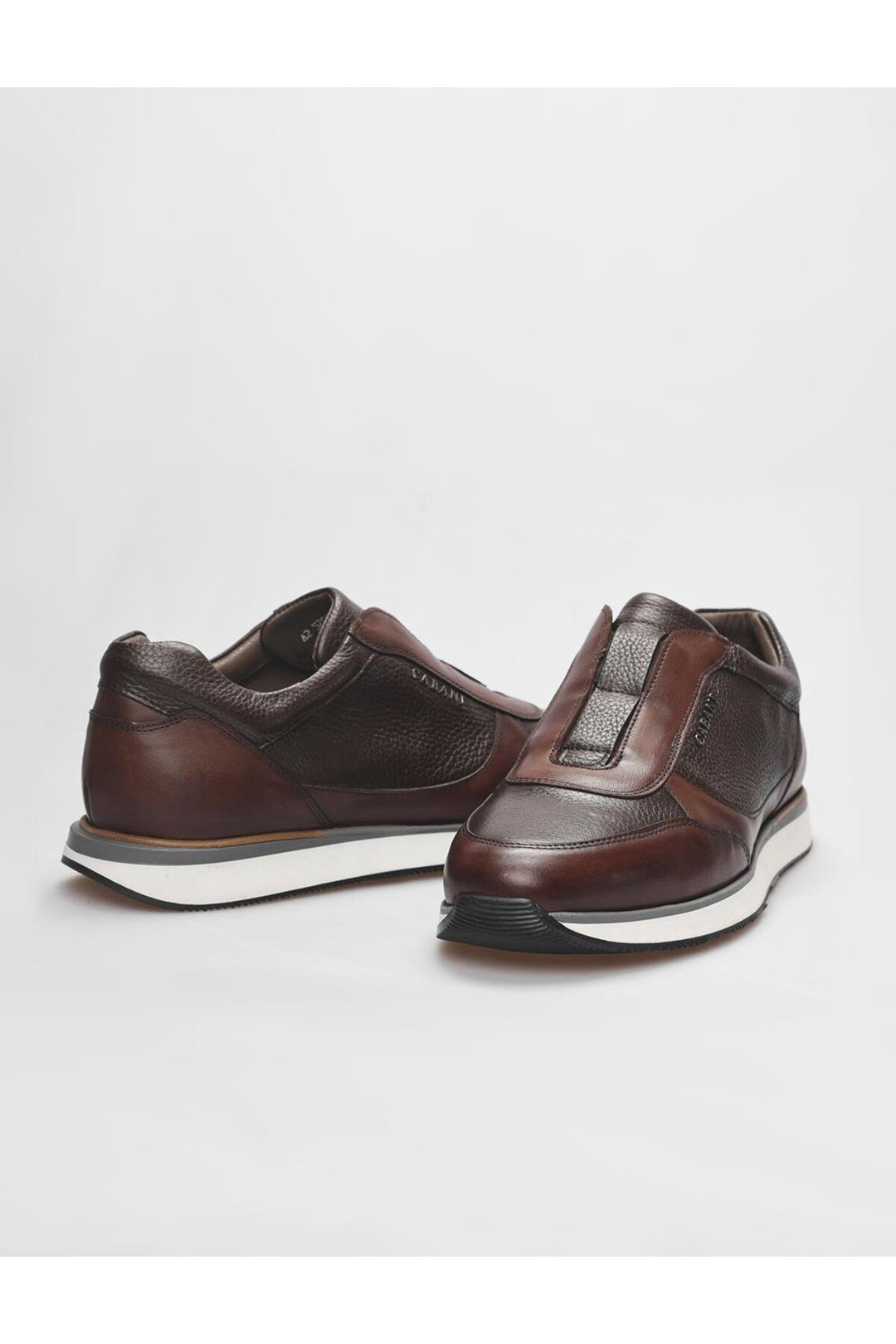 Cabani Shoes Chaussures de sport pour hommes en cuir véritable marron - Marron