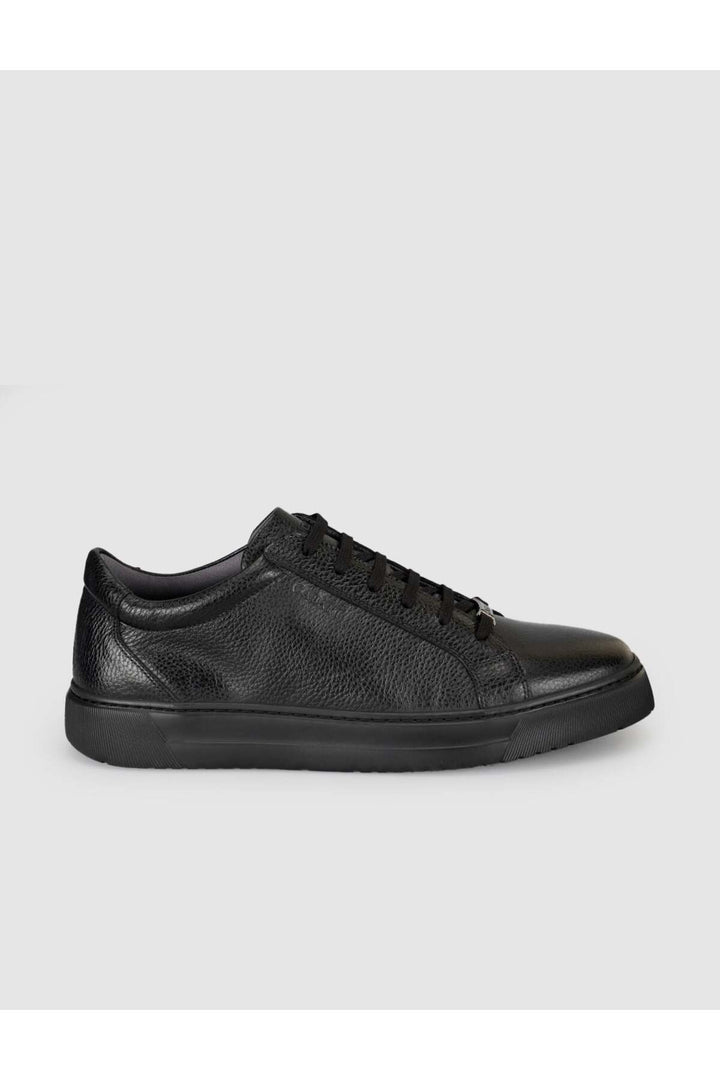 Cabani Shoes Baskets décontractées pour hommes en cuir véritable noir - Multicolore