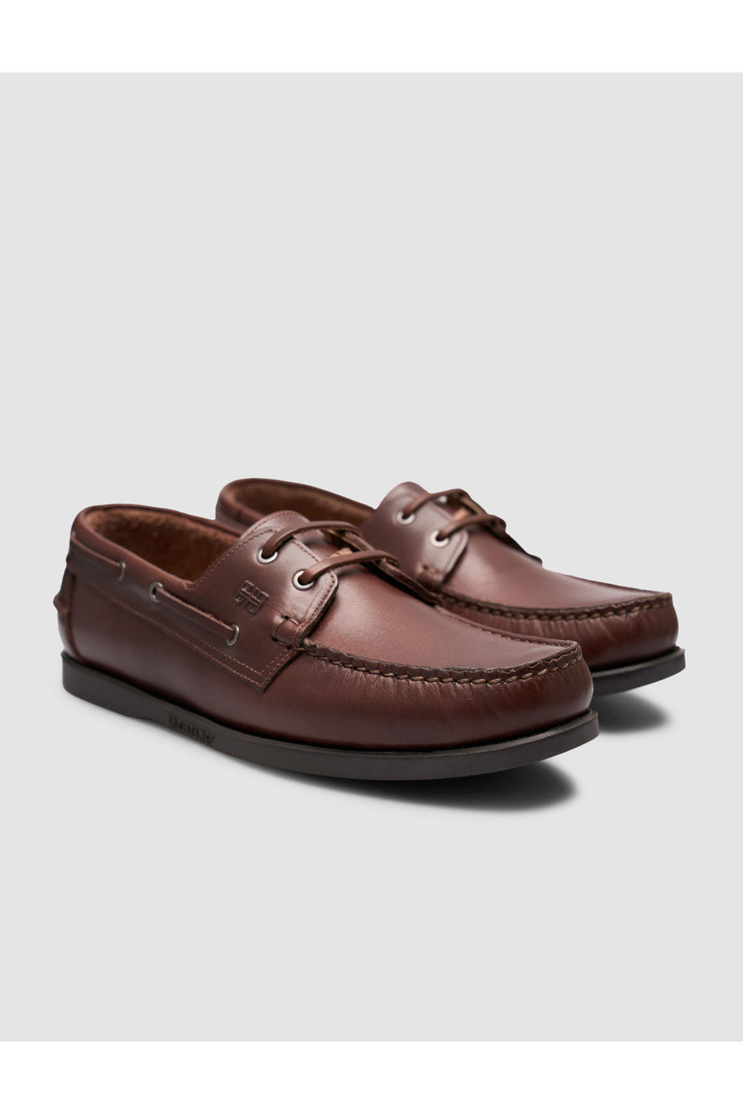 Cabani Shoes Kylavex Chaussures de bateau en cuir véritable marron à lacets pour le quotidien - Marron