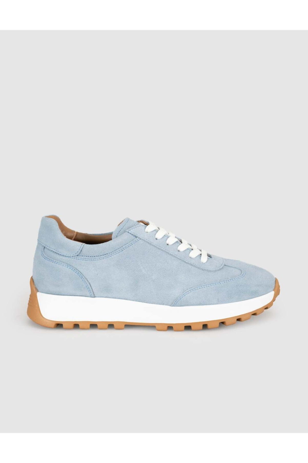 Cabani Shoes Baskets femme en cuir suédé bleu glacier - Multicolore