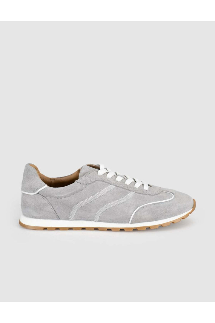 Cabani Shoes Baskets décontractées pour femmes en cuir véritable gris - Gris
