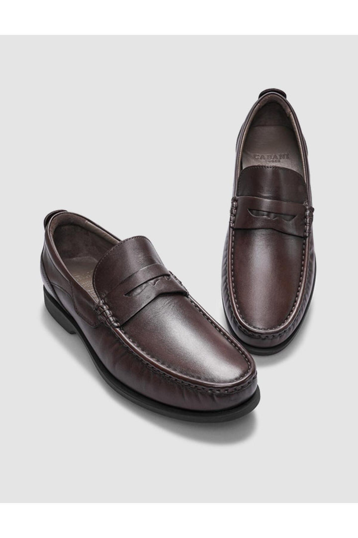 Cabani Shoes Chaussures de ville pour hommes en cuir véritable marron - Marron