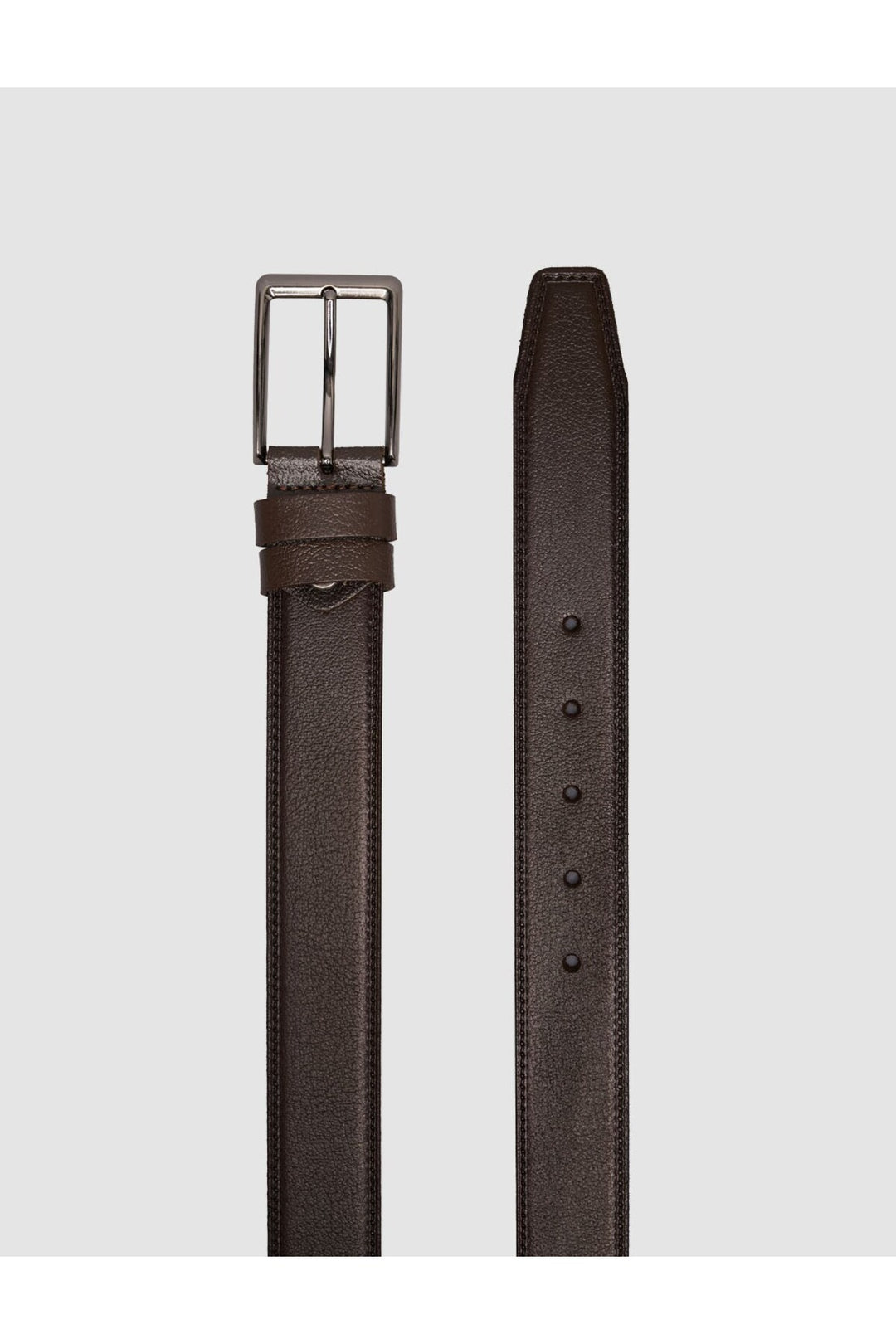 Cabani Shoes Ceinture classique pour homme en cuir véritable 100% marron avec couture de 3,5 cm. - Multicolore