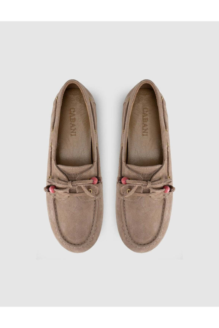 Cabani Shoes Lumanar Femme Nomad Crème Suède Driver Loafer Chaussures - Crème