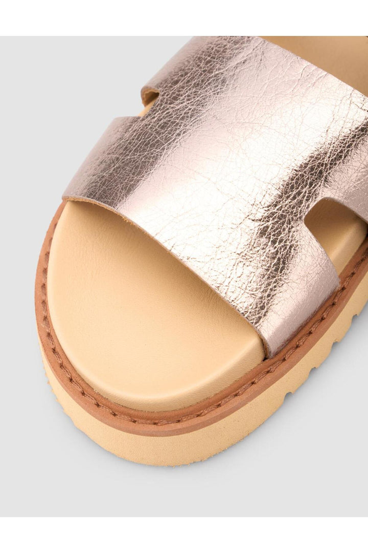 Cabani Shoes %100 Cuir véritable Sandales brillantes en bronze pour femmes - Bronze