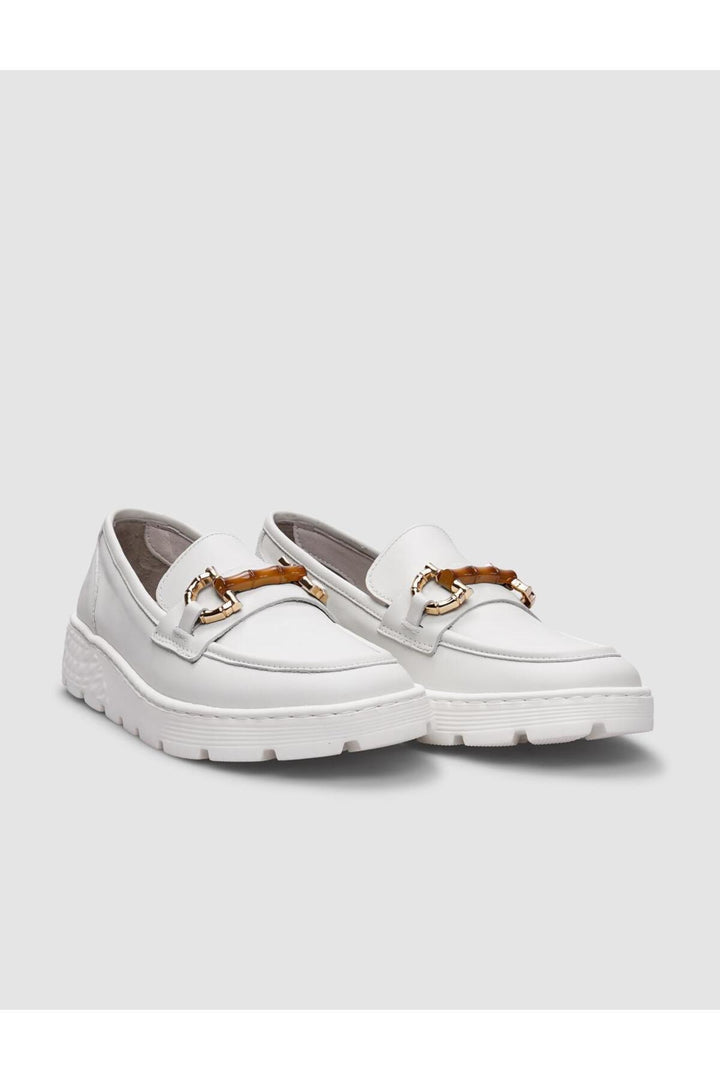 Cabani Shoes Chaussures de femme quotidiennes à boucle beige en cuir véritable 100% - Beige