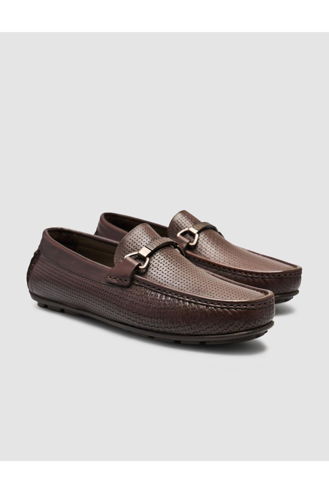Cabani Shoes %100 Cuir véritable Mocassins pour hommes à boucle marron - Multicolore