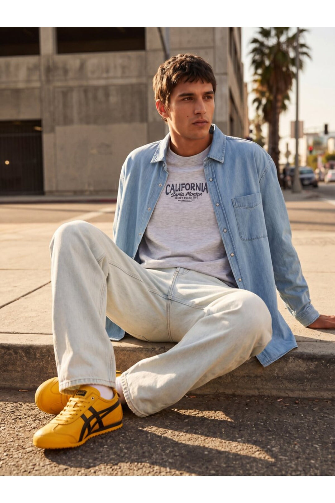 LTB T-shirt gris relaxé avec impression California - Gris