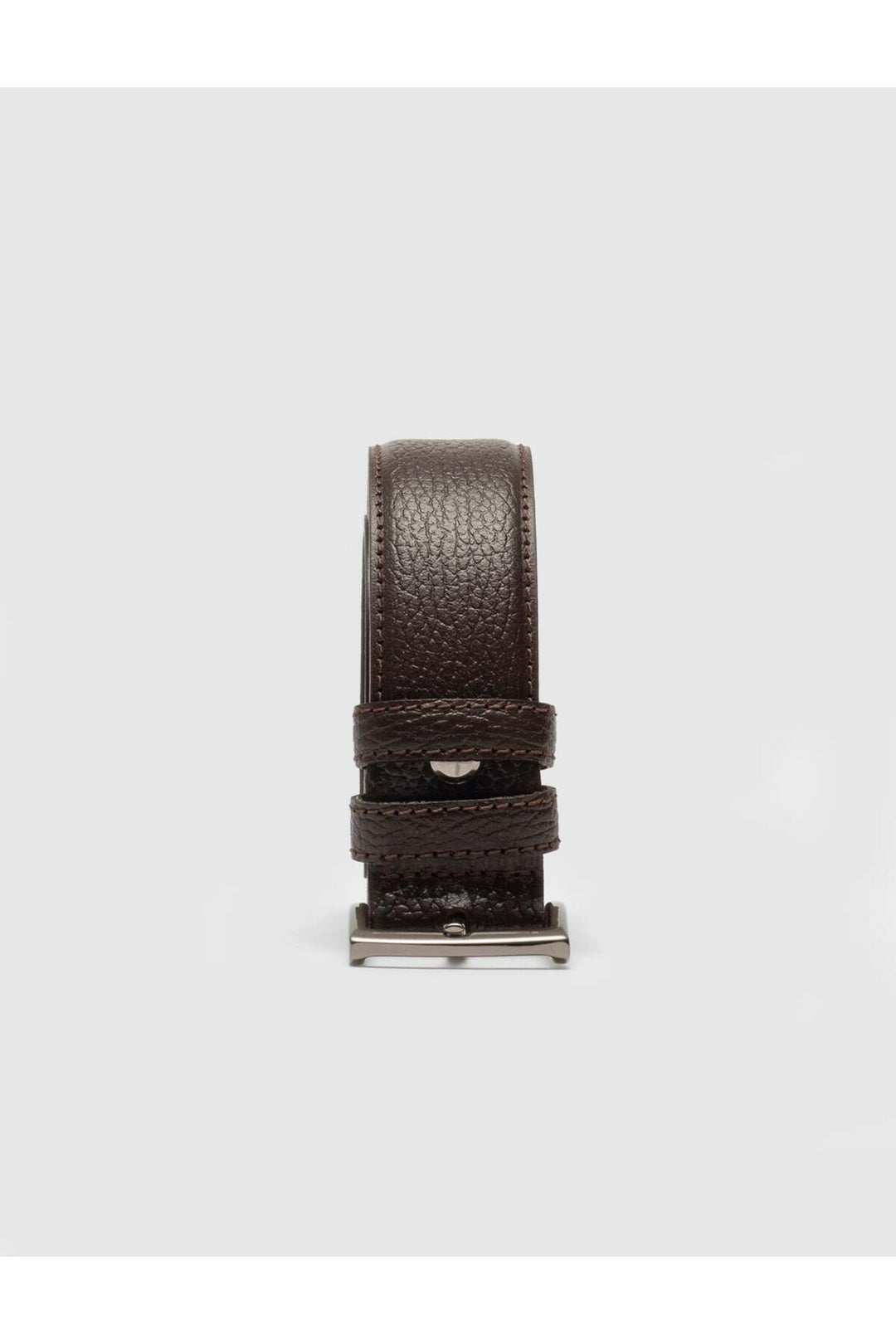 Cabani Shoes Ceinture classique en cuir véritable marron pour homme - Marron