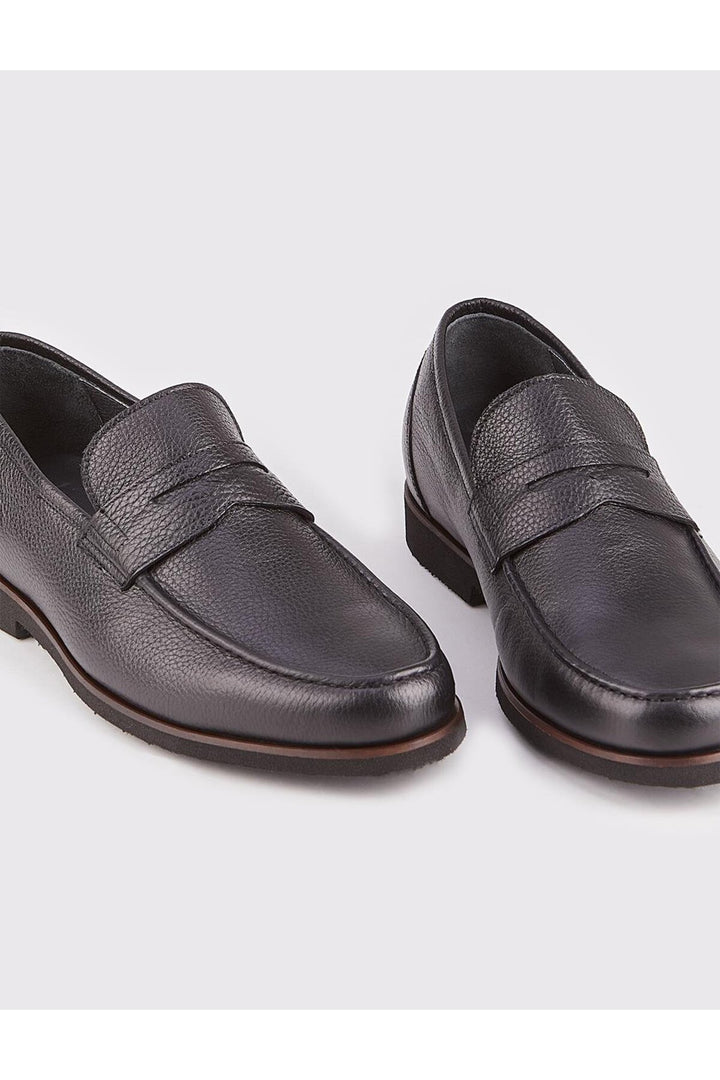Cabani Shoes Chaussures décontractées noires pour hommes en cuir véritable avec semelle en EVA. - Noir