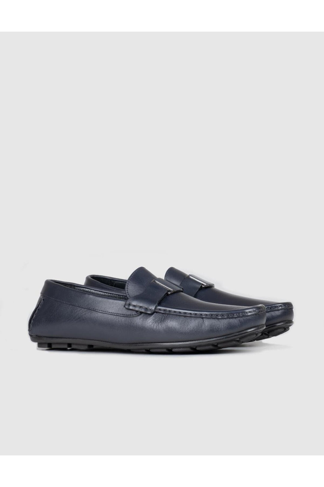 Cabani Shoes Chaussures de sport pour hommes en cuir véritable bleu marine - Bleu marine