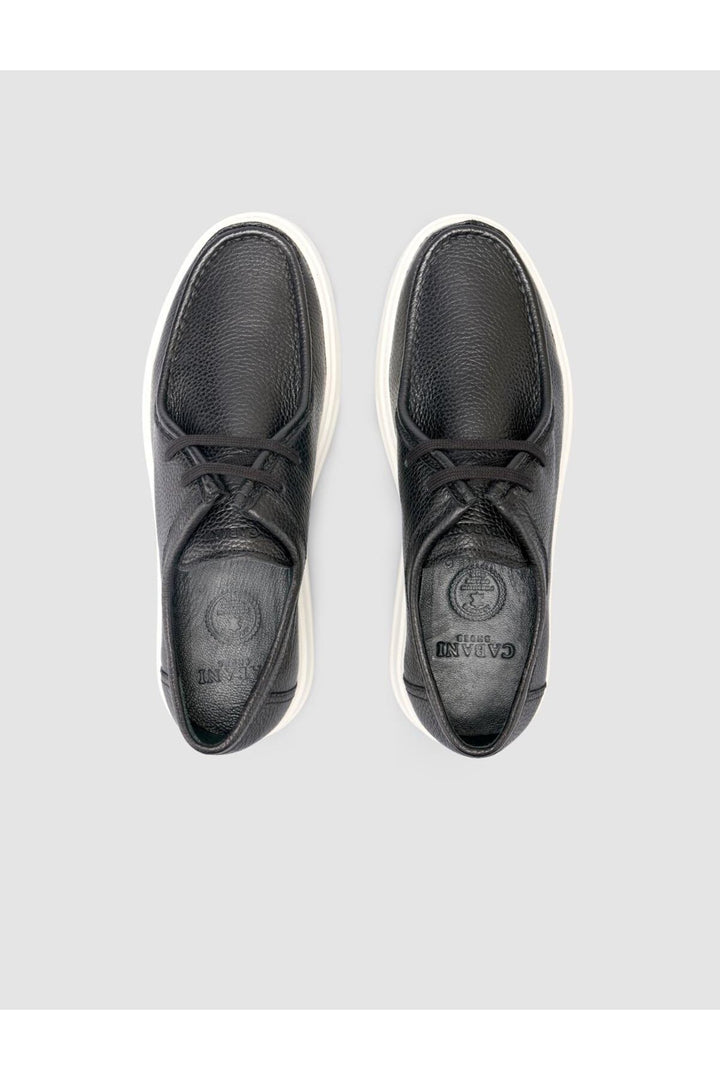 Cabani Shoes Chaussures de ville pour hommes en cuir véritable noir 100% - Noir