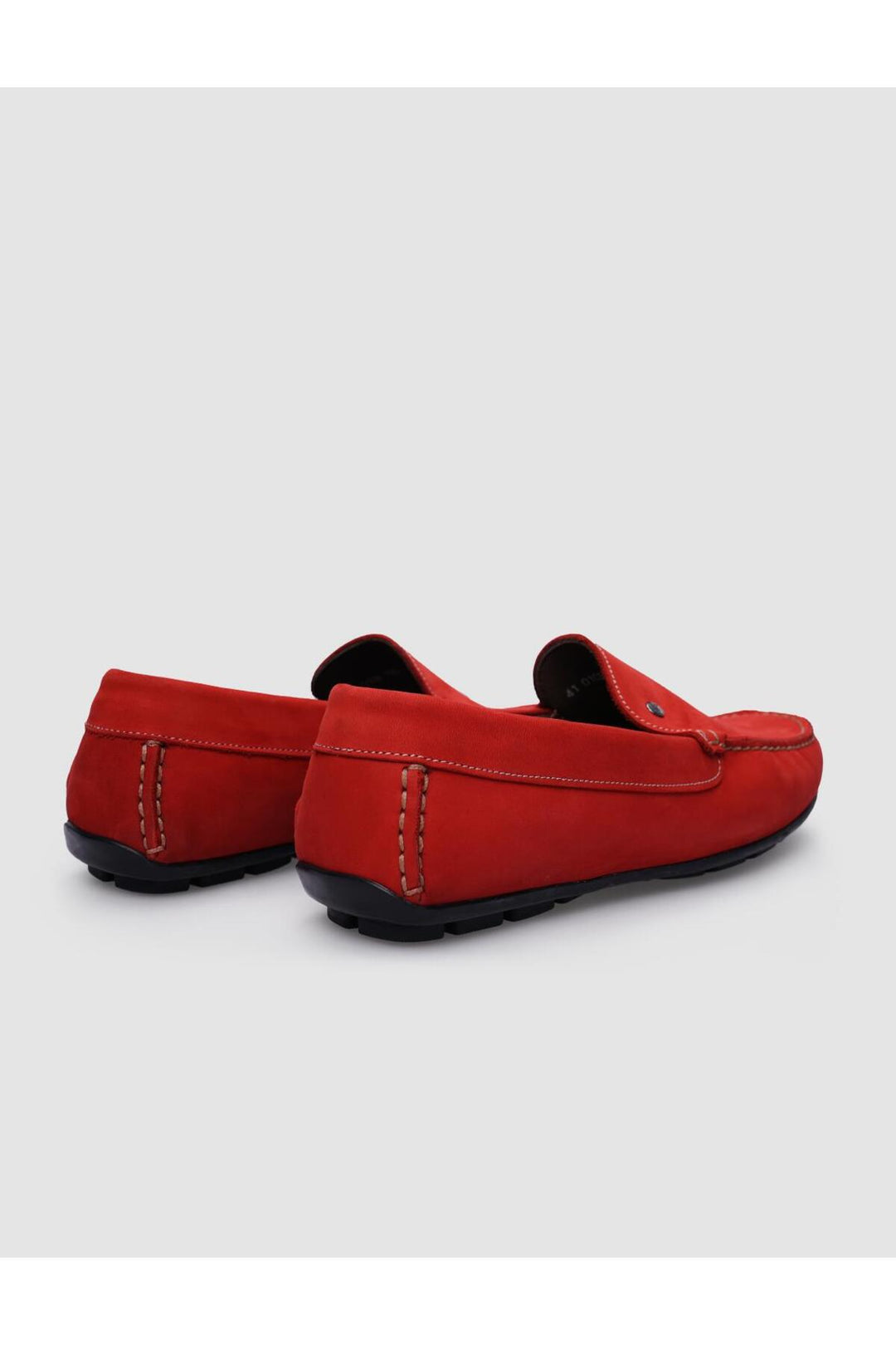 Cabani Shoes %100 Cuir véritable Mocassins pour hommes en Nubuck rouge - Rouge