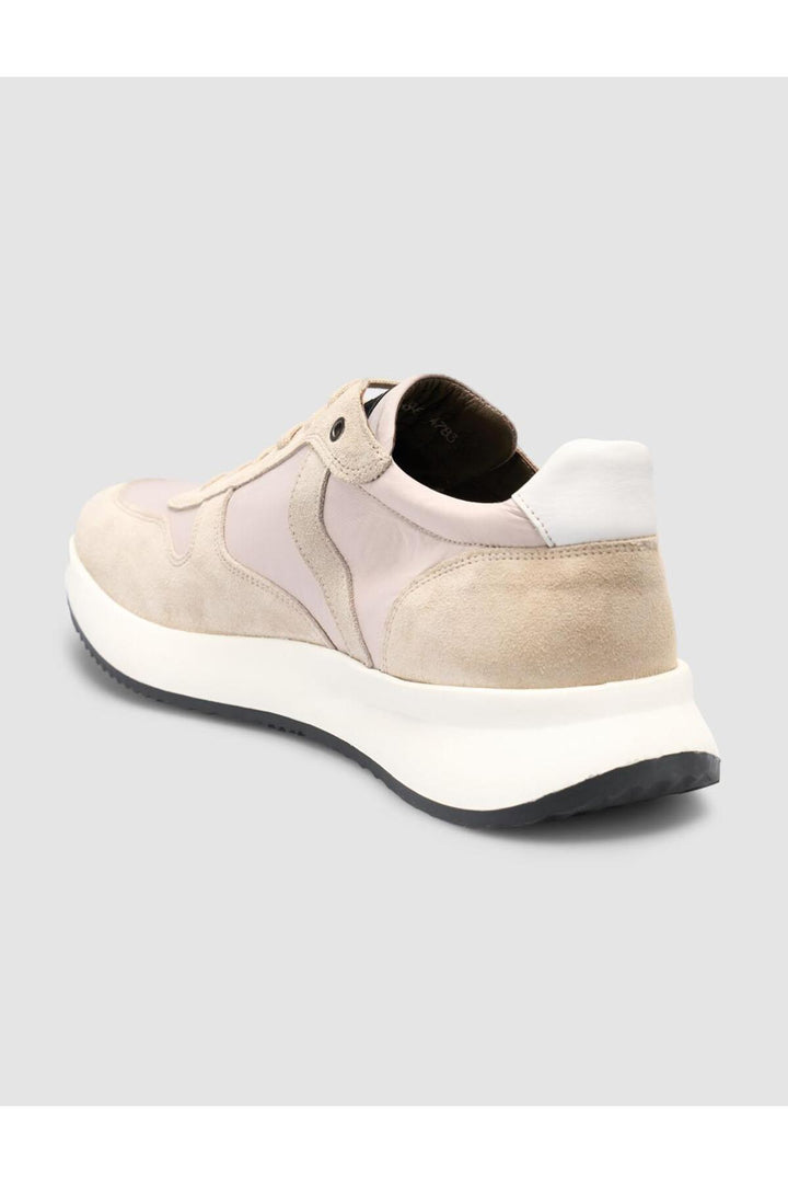 Cabani Shoes %100 Cuir Véritable Beige Suédé Chaussures de Sport Homme à Lacets - Beige