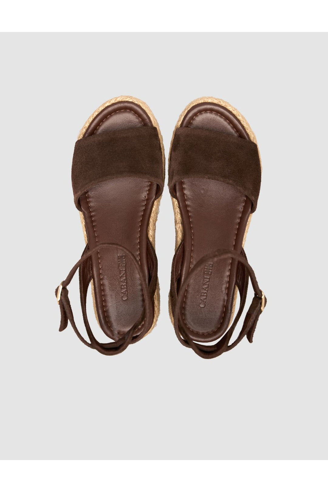 Cabani Shoes %100 Cuir véritable Sandales en suède pour femmes marron - Multicolore