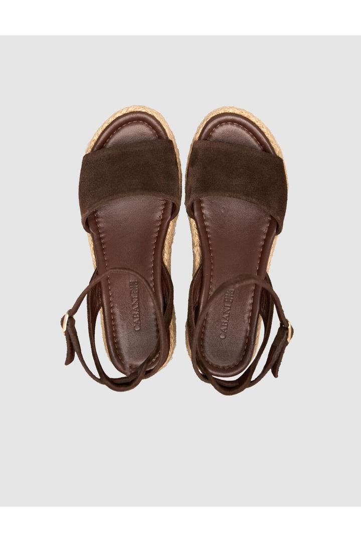 Cabani Shoes %100 Cuir véritable Sandales en suède pour femmes marron - Multicolore