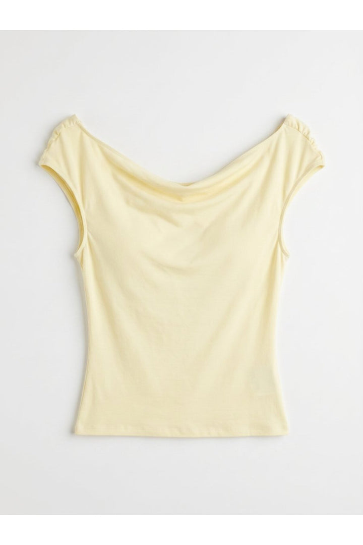 LTB T-shirt Jaune Col Bateau - Jaune