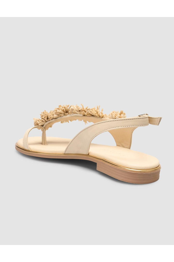 Cabani Shoes Sandales pour femmes en cuir véritable beige 100% - Beige