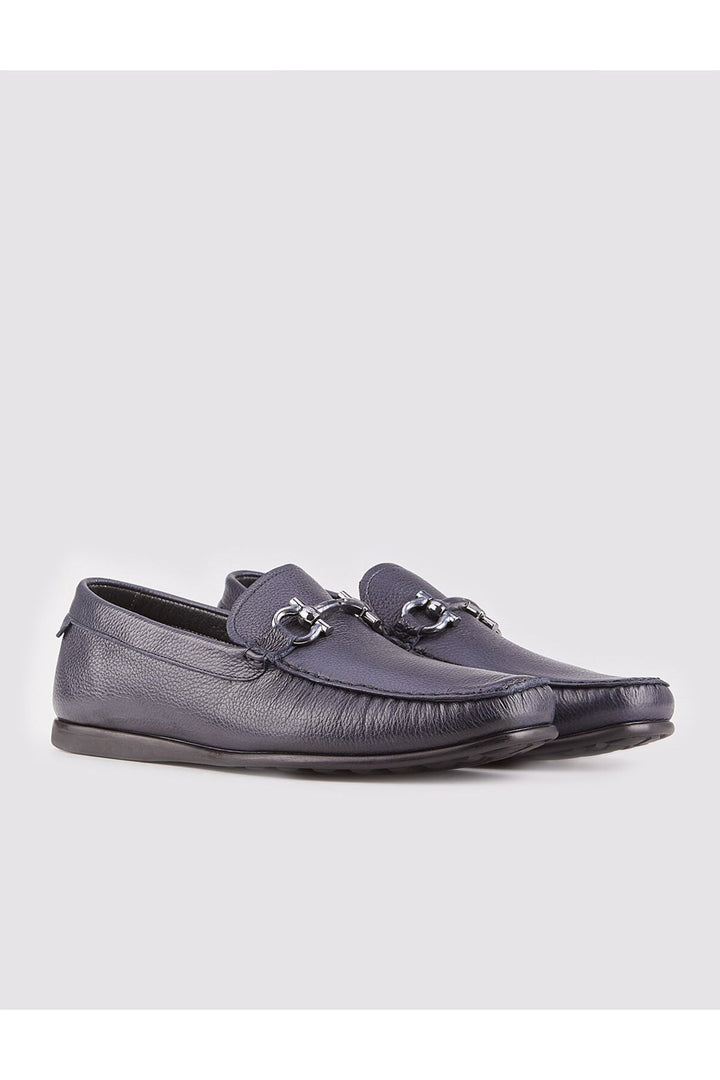 Cabani Shoes Mocassins pour hommes en cuir véritable bleu marine - Bleu marine