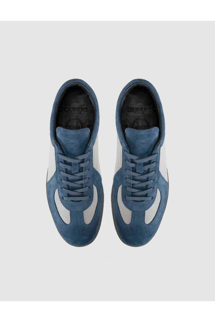 Cabani Shoes Chaussures de sport décontractées pour hommes en cuir véritable bleu - Multicolore