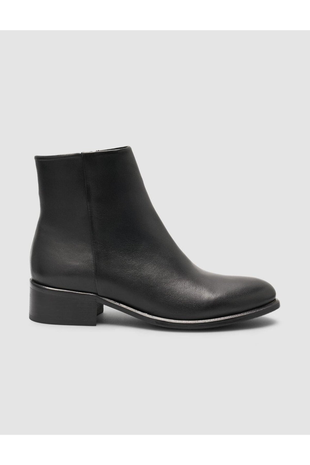 Cabani Shoes Bottines plates à bout pointu en cuir véritable noir pour femmes 100% - Multicolore