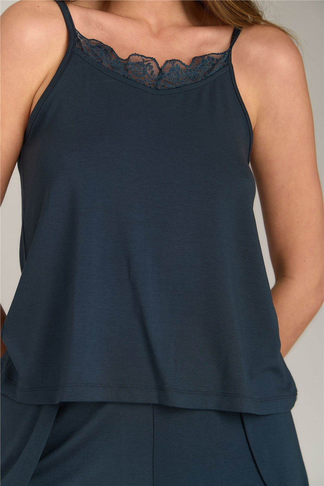 Lovely Things ELLA Örme İp Askılı Atlet Pijama Üstü - Antrasit