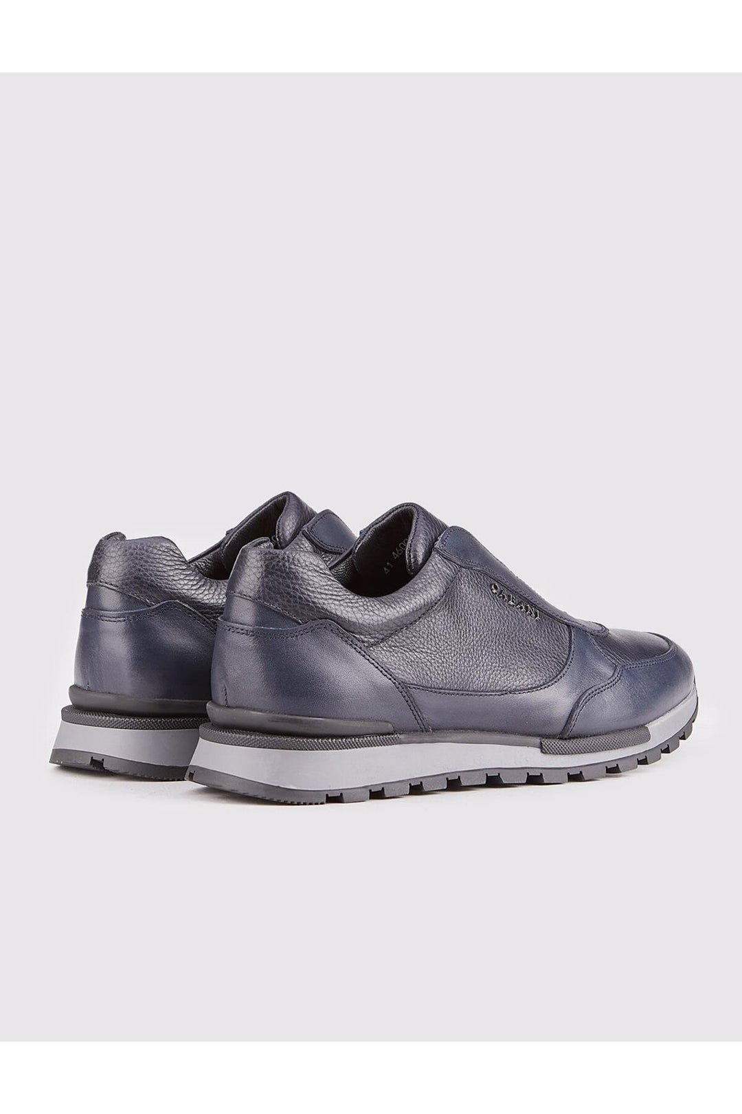Cabani Shoes Chaussures de sport pour hommes en cuir véritable avec semelle en caoutchouc légère bleu marine. - Bleu marine