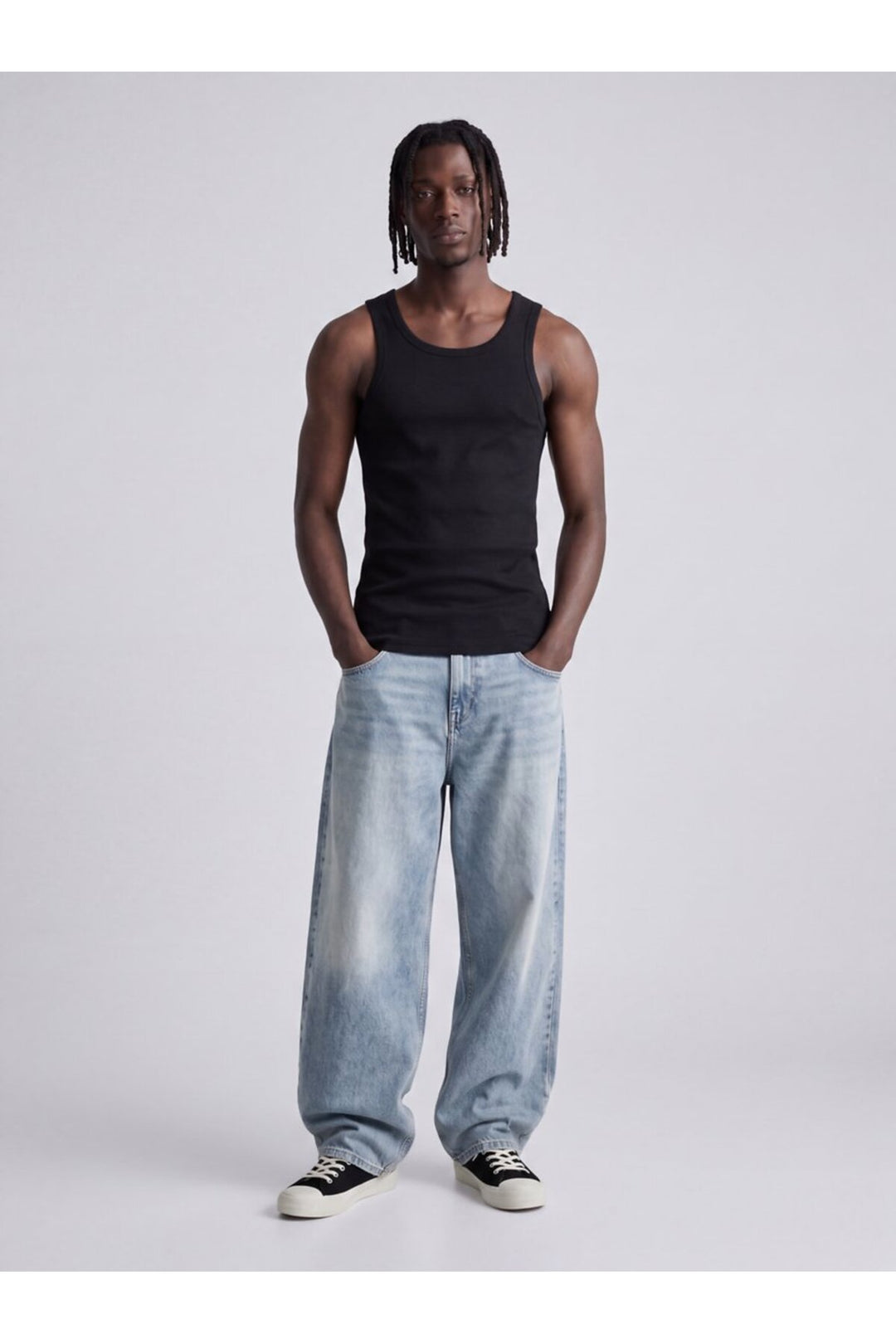 LTB Débardeur Basic Noir Manches Courtes - Noir