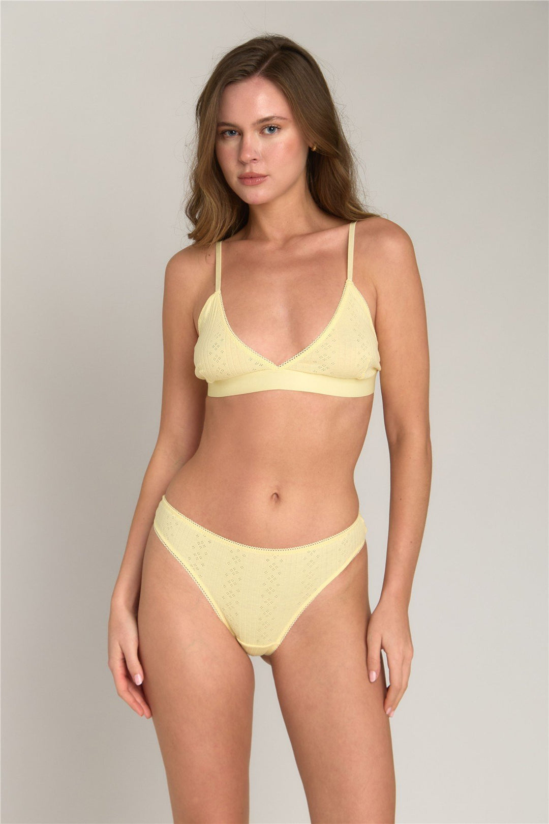 Lovely Things KIMBERLY Tanga en Pointelle - Clair Jaune