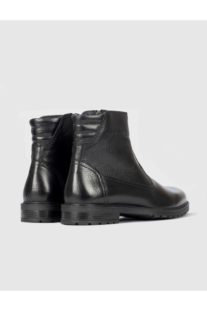 Cabani Shoes Bottines quotidiennes pour hommes en cuir véritable noir avec semelle en caoutchouc - Multicolore