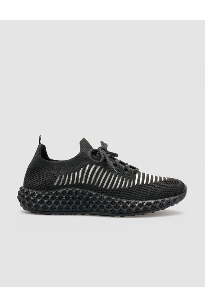 Cabani Shoes Baskets en tricot noires à lacets pour femmes Camogli - Multicolore