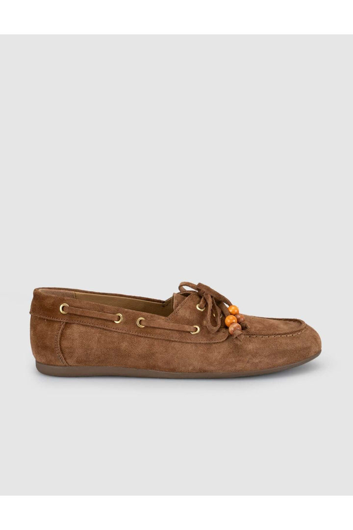 Cabani Shoes Lumanar Femme Nomad Cuir Suède Driver Loafer Chaussures - Marron foncé