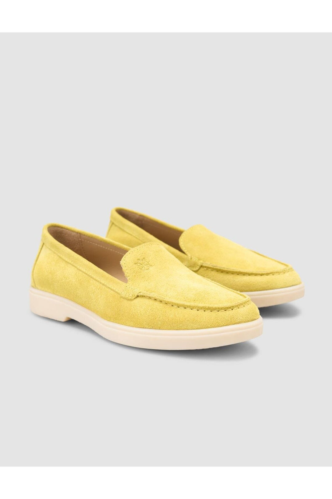 Cabani Shoes MonaMae 100% Cuir Véritable Suède Jaune Mocassins Femme - Jaune