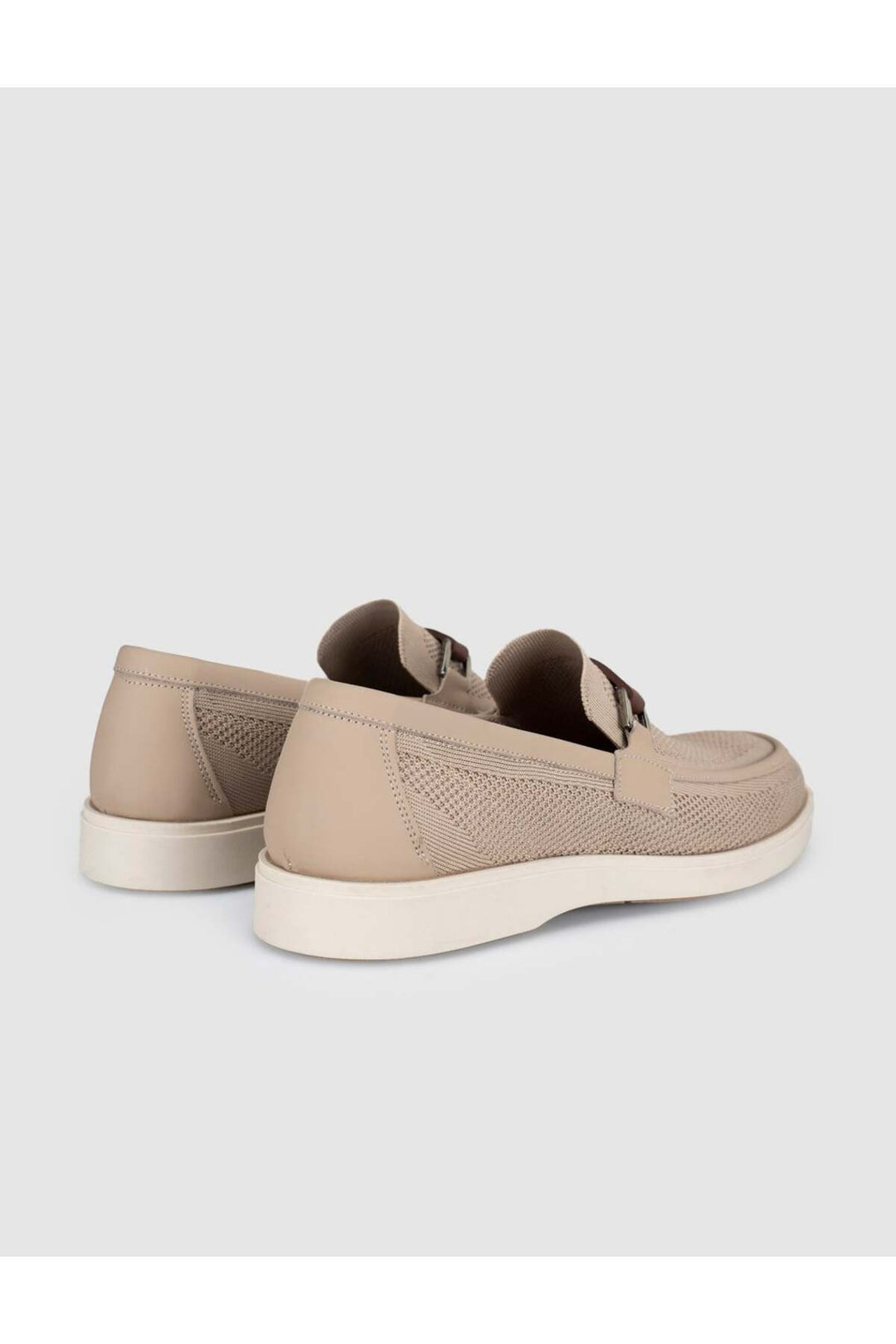 Cabani Shoes Mocassins pour hommes en tricot en cuir véritable beige - Multicolore