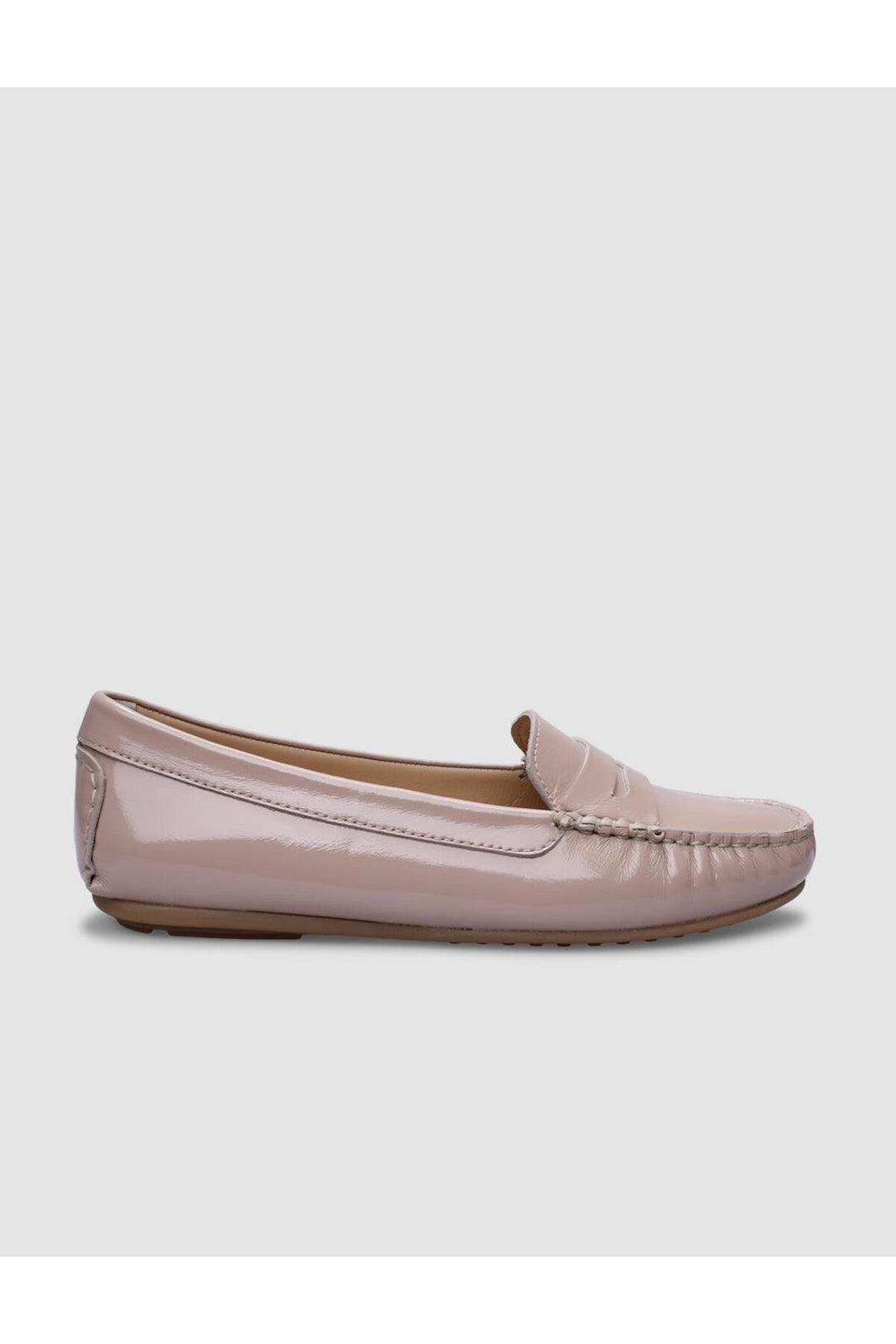 Cabani Shoes %100 Cuir véritable Mocassin femme en vernis poudre - Poudre