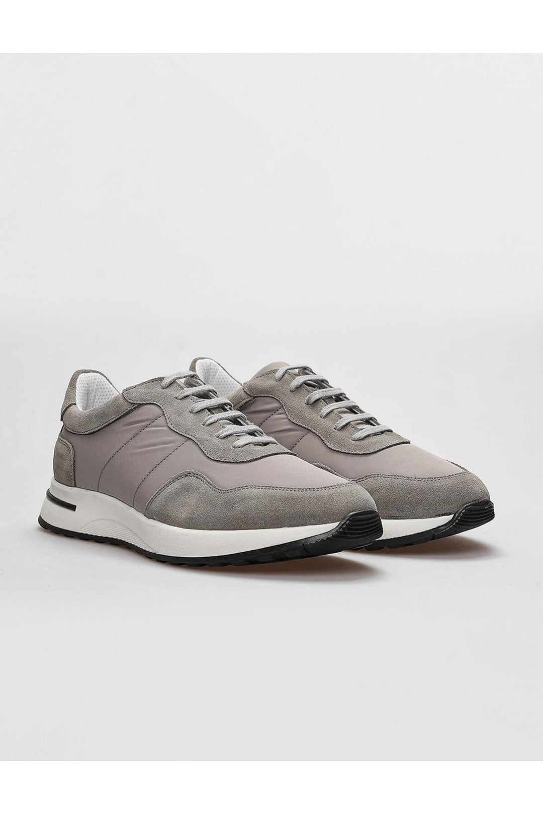 Cabani Shoes Chaussures de sport pour hommes en cuir véritable gris à lacets. - Gris