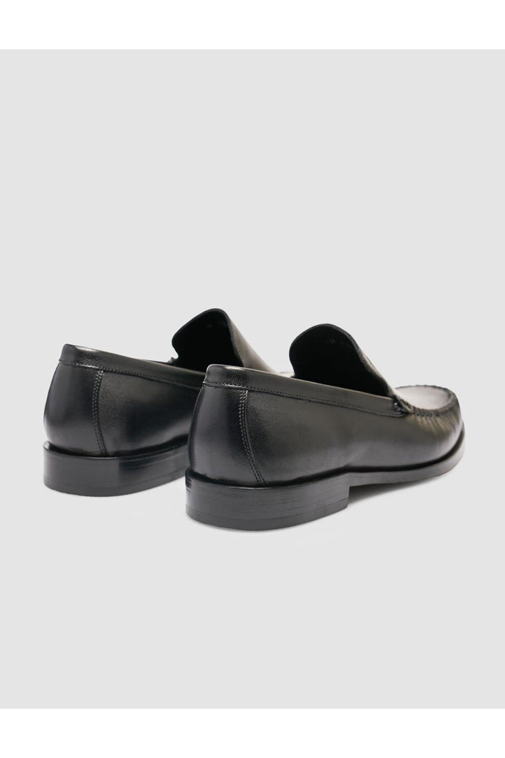 Cabani Shoes %100 Cuir véritable Chaussures classiques pour hommes noires à coutures - Noir