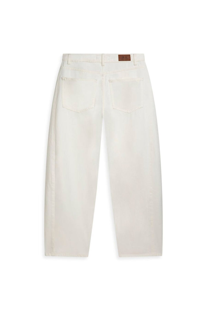LTB Pantalon en Jean Crème Taille Moyenne Anna Barrel Fit - Crème