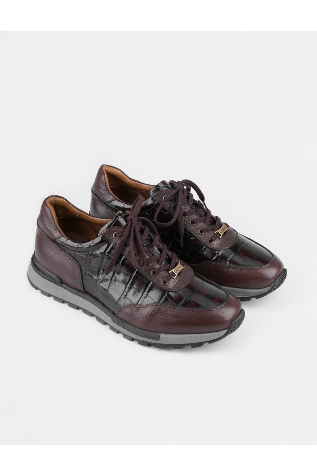Cabani Shoes Chaussures de sport pour hommes en cuir véritable, marron, à lacets, d'hiver. - Marron