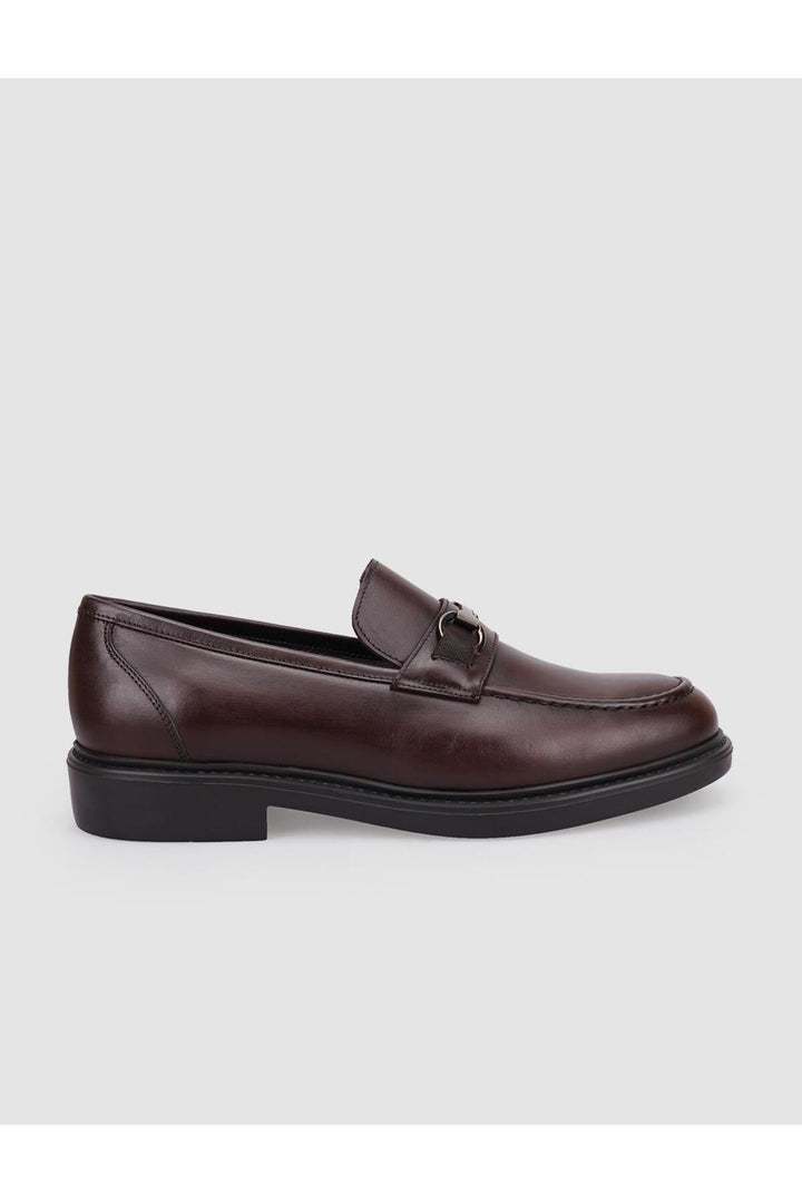 Cabani Shoes %100 Cuir véritable Mocassins pour hommes à boucle marron - Marron