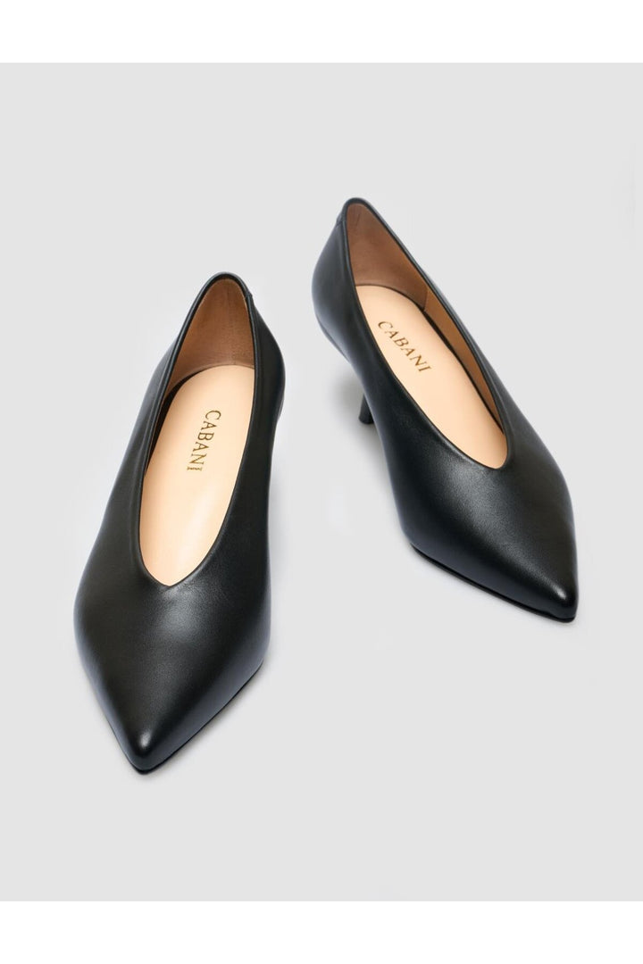 Cabani Shoes Chaussures à talons pour femmes en cuir véritable noir 100% - Multicolore
