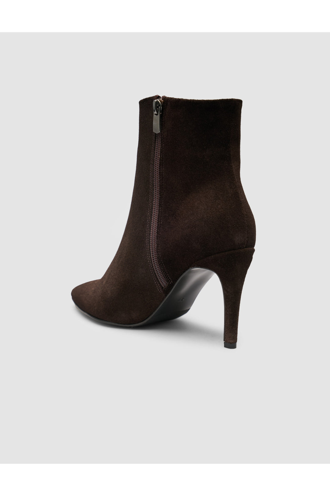 Cabani Shoes Bottines à talons en cuir suédé marron avec fermeture éclair pour femme - Multicolore