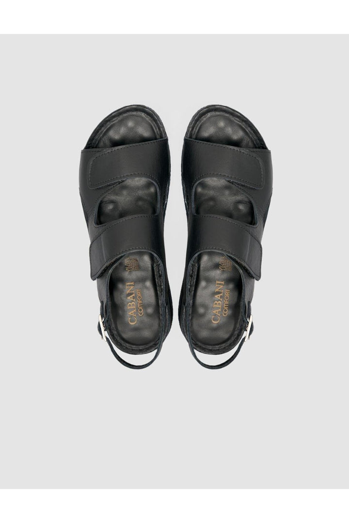 Cabani Shoes %100 Cuir véritable Sandales noires pour femmes - Multicolore