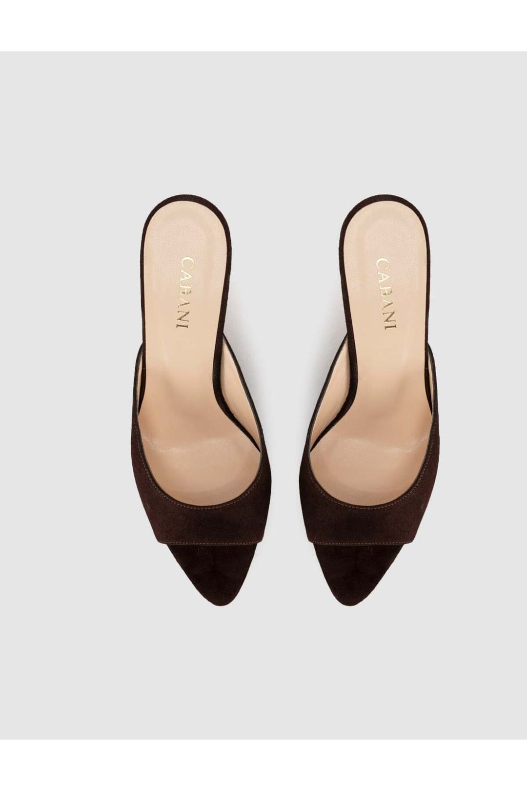 Cabani Shoes Sandales pour femmes en cuir véritable de veau, à talon fin, au design élégant, couleur marron. - Marron