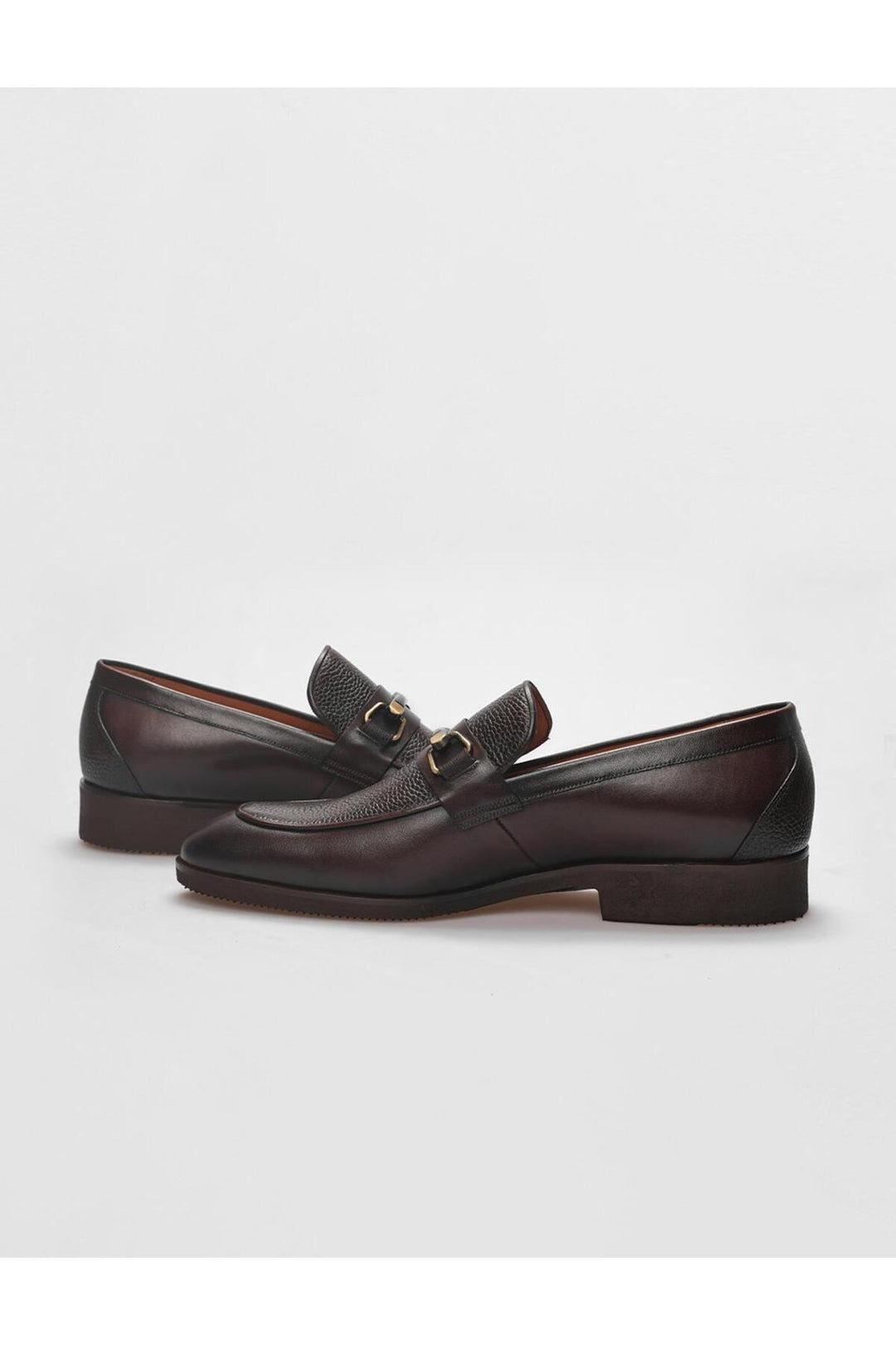 Cabani Shoes Chaussures classiques pour hommes en cuir véritable marron avec boucle - Marron