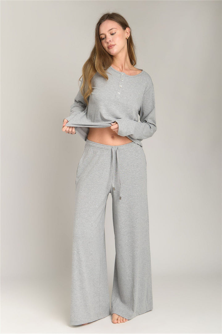 Lovely Things Pantalon caraco CAROL - Bas de pyjama - Bordeaux
