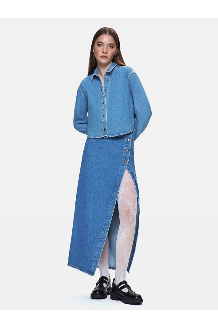LTB Chemise en Jean Courte Zeta - orta Bleu_55424