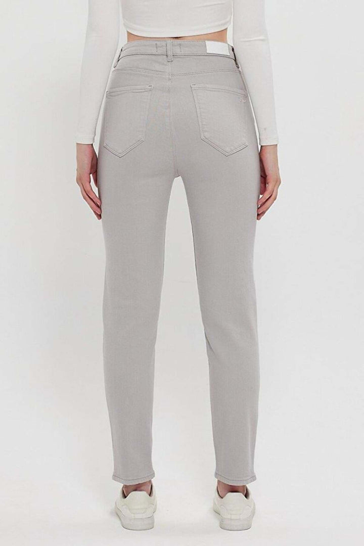 LTB JEAN POUR FEMME GRIS DÉLAVÉ À PLUMES DORES